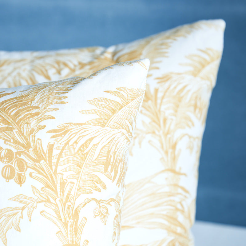 TOILE TROPIQUE 20" PILLOW Gold