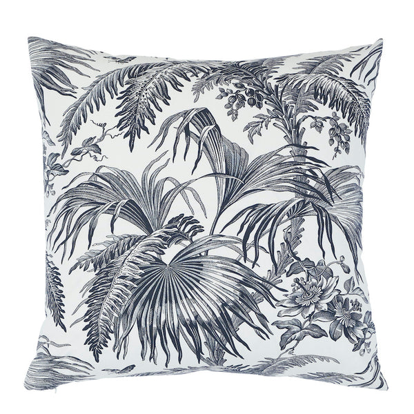 Toile Tropique 20" Pillow Black | Schumacher Pillows