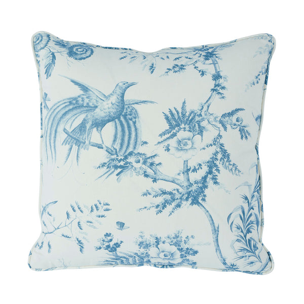 Toile De La Prairie 18" Pillow Blue | Schumacher Pillows