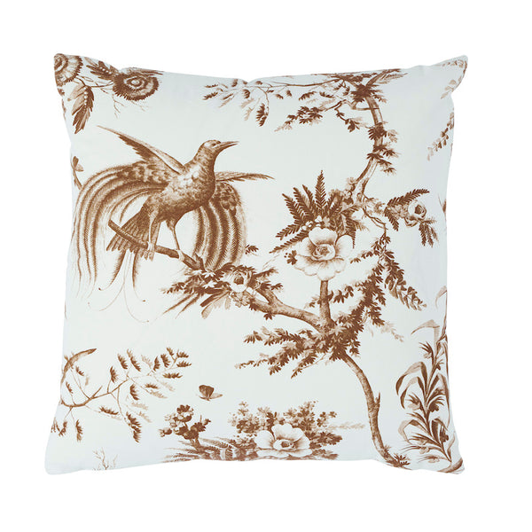 Toile De La Prairie 18" Pillow Brown | Schumacher Pillows