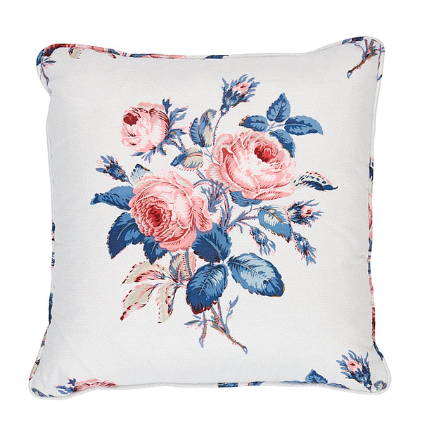Loudon Rose Pillow Rose&Blue | Schumacher Pillows