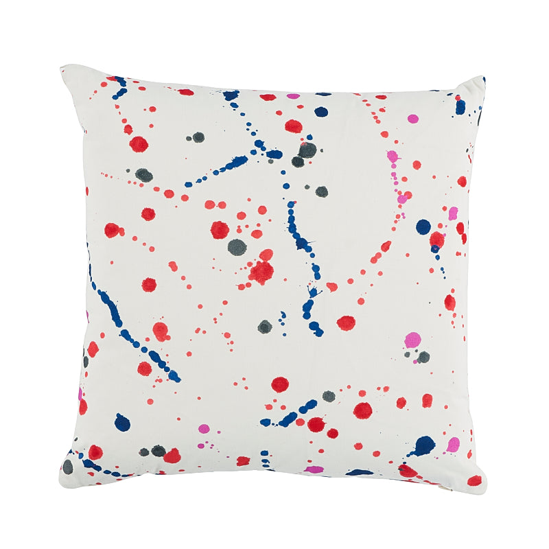 Ink Splash 20" Pillow Red & Blue