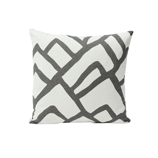 Zimba 20" Pillow Charcoal&White | Schumacher Pillows