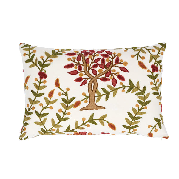 HIGHGROVE TREE CREWEL PILLOW Mulberry
