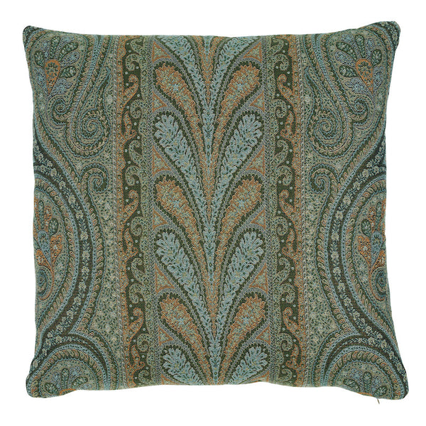 Chatelaine Paisley 22" Pillow Jade | Schumacher Pillows