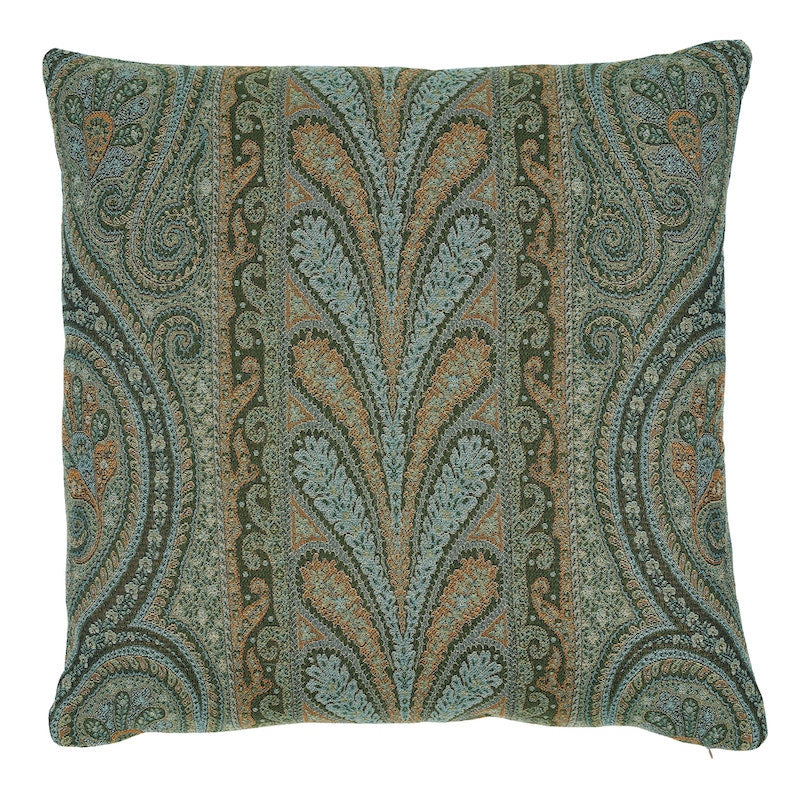 Chatelaine Paisley 22" Pillow Jade