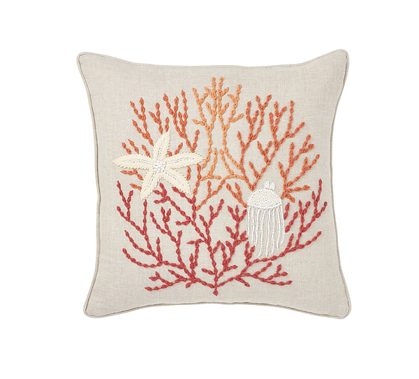 Starfish 18" Pillow Coral | Schumacher Pillows