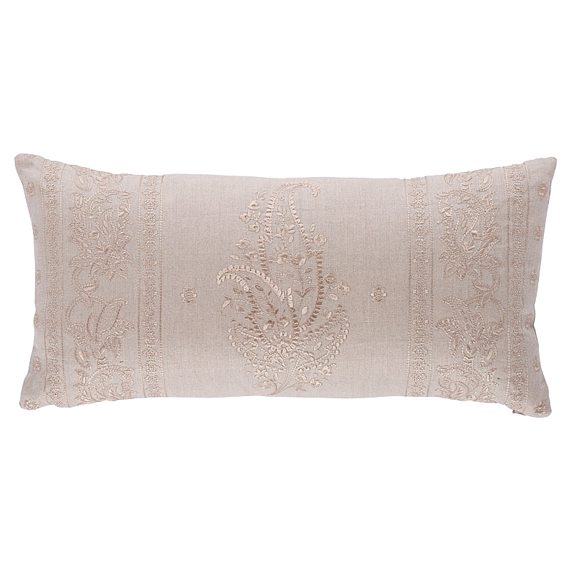 JAIPUR LINEN EMBROIDERY PILLOW Flax