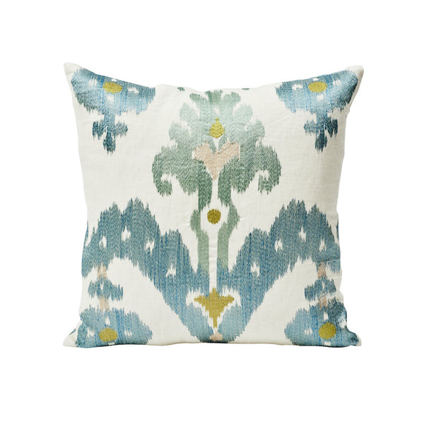 Raja Embroidery 18" Pillow Sky | Schumacher Pillows