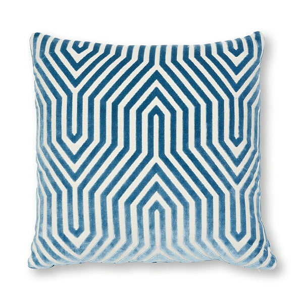Vanderbilt Velvet 20" Pillow Marine | Schumacher Pillows