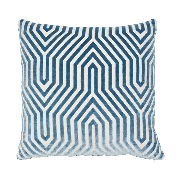 Vanderbilt Velvet 22" Pillow Marine | Schumacher Pillows