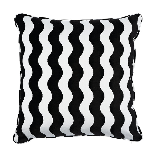 The Wave 22" Pillow Black | Schumacher Pillows