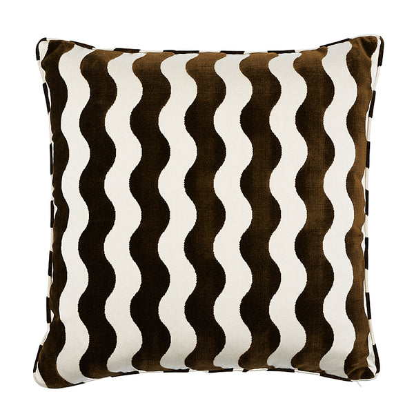 The Wave 20" Pillow Chocolate | Schumacher Pillows
