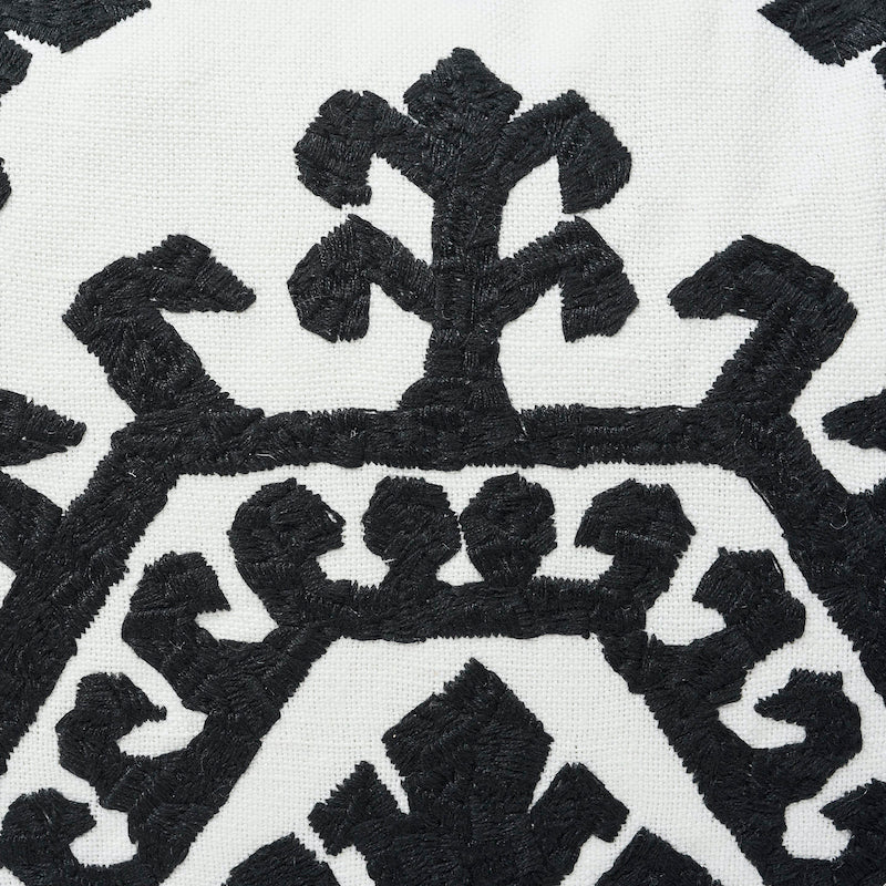 OMAR EMBROIDERY 18" PILLOW Black
