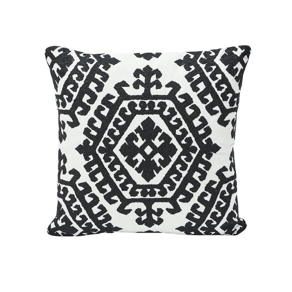 Omar Embroidery 18" Pillow Black | Schumacher Pillows
