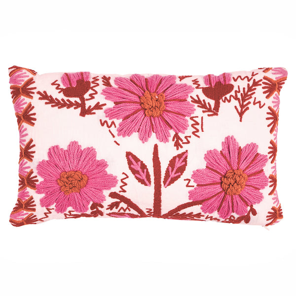 Marguerite Embroidery Pillow Blos | Schumacher Pillows