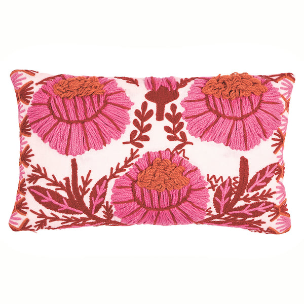 Marguerite Embroidery Pillow Blos | Schumacher Pillows