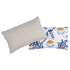 MARGUERITE EMBROIDERY PILLOW Blue&Ochre