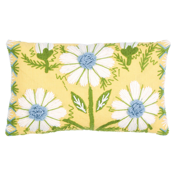 Marguerite Embroidery Pillow Buttercup | Schumacher Pillows