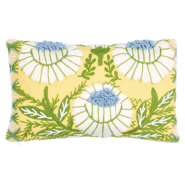 Marguerite Embroidery Pillow Buttercup | Schumacher Pillows