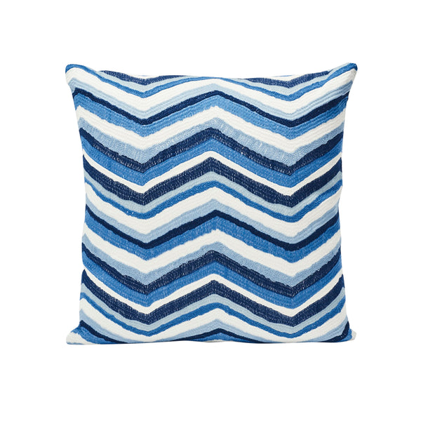 Shasta Embroidery 20" Pillow Blue | Schumacher Pillows