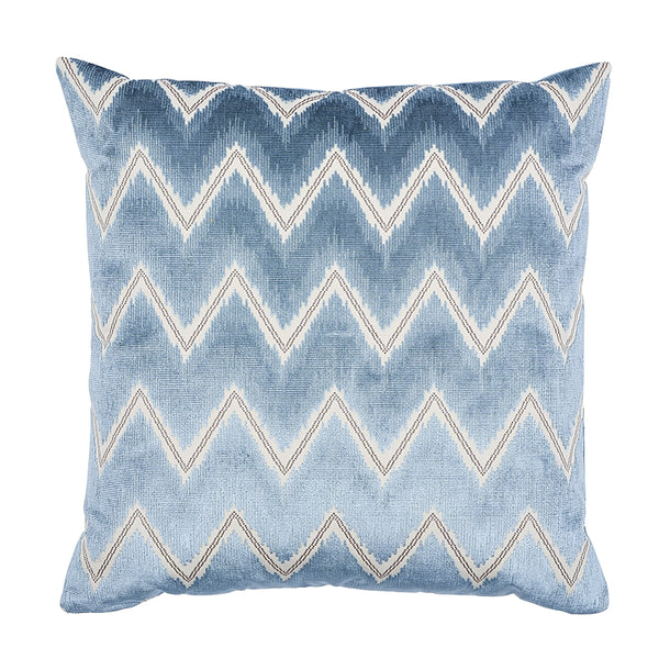 Chevron Velvet 22" Pillow Mineral | Schumacher Pillows