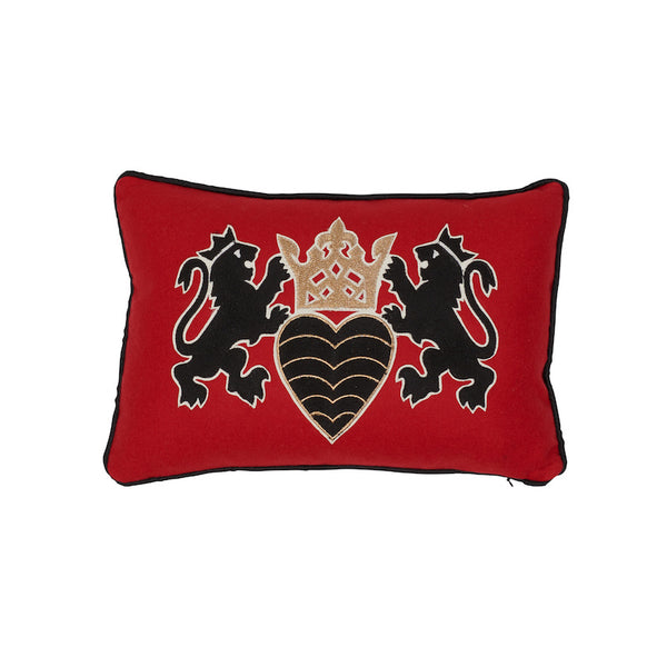 Lionheart Applique Pillow Black&Gold | Schumacher Pillows