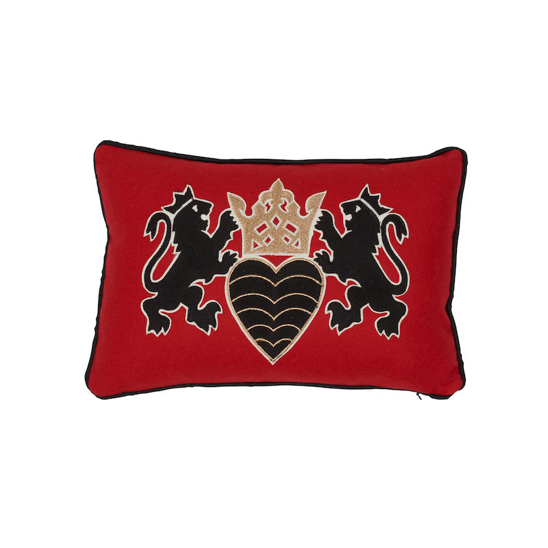 LIONHEART APPLIQUE PILLOW Black&Gold