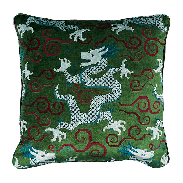 Bixi Velvet 22" Pillow Emerald | Schumacher Pillows