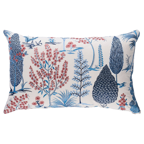 Pandora Embroidery Pillow Delft&Rose | Schumacher Pillows