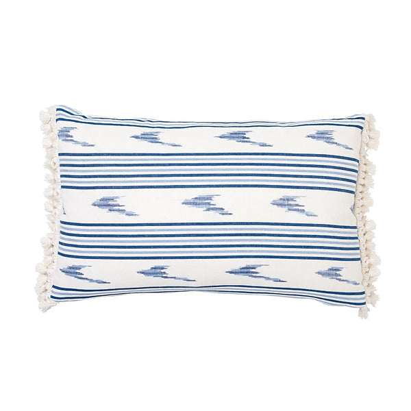 SANTA BARBARA IKAT PILLOW Indigo&White