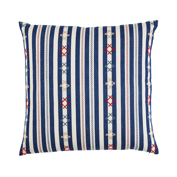 Rhodes Stripe 22" Pillow Navy | Schumacher Pillows