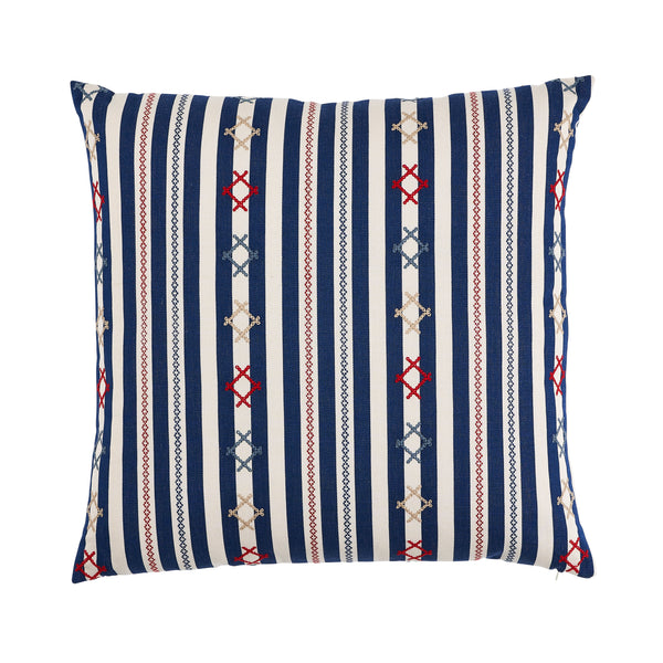 Rhodes Stripe 24" Pillow Navy | Schumacher Pillows