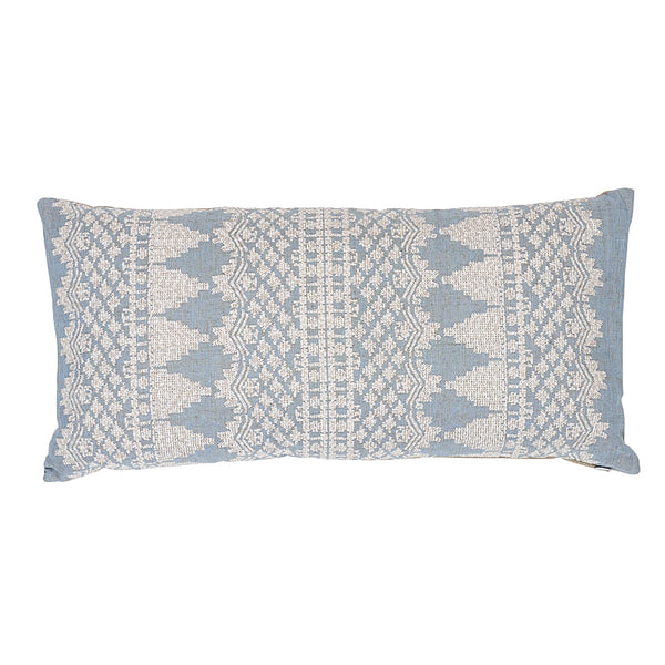 Wentworth Embroidery Pillow Chambray | Schumacher Pillows