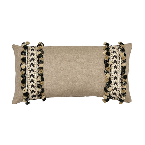 Maracana Pom Pillow Flax | Schumacher Pillows