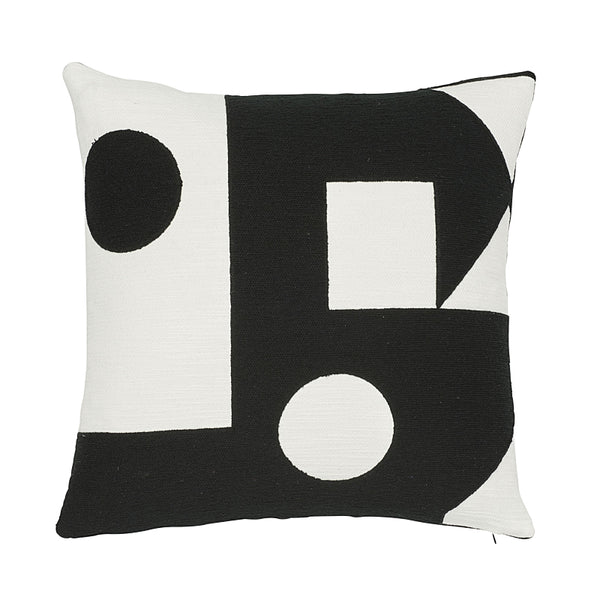Binary Embroidery 20" Pillow Black | Schumacher Pillows