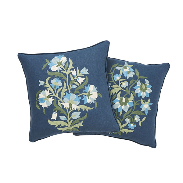 Antalya Medallion Pillow Pair Aegean | Schumacher Pillows
