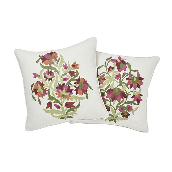 Antalya Medallion Pillow Pair Garnet | Schumacher Pillows