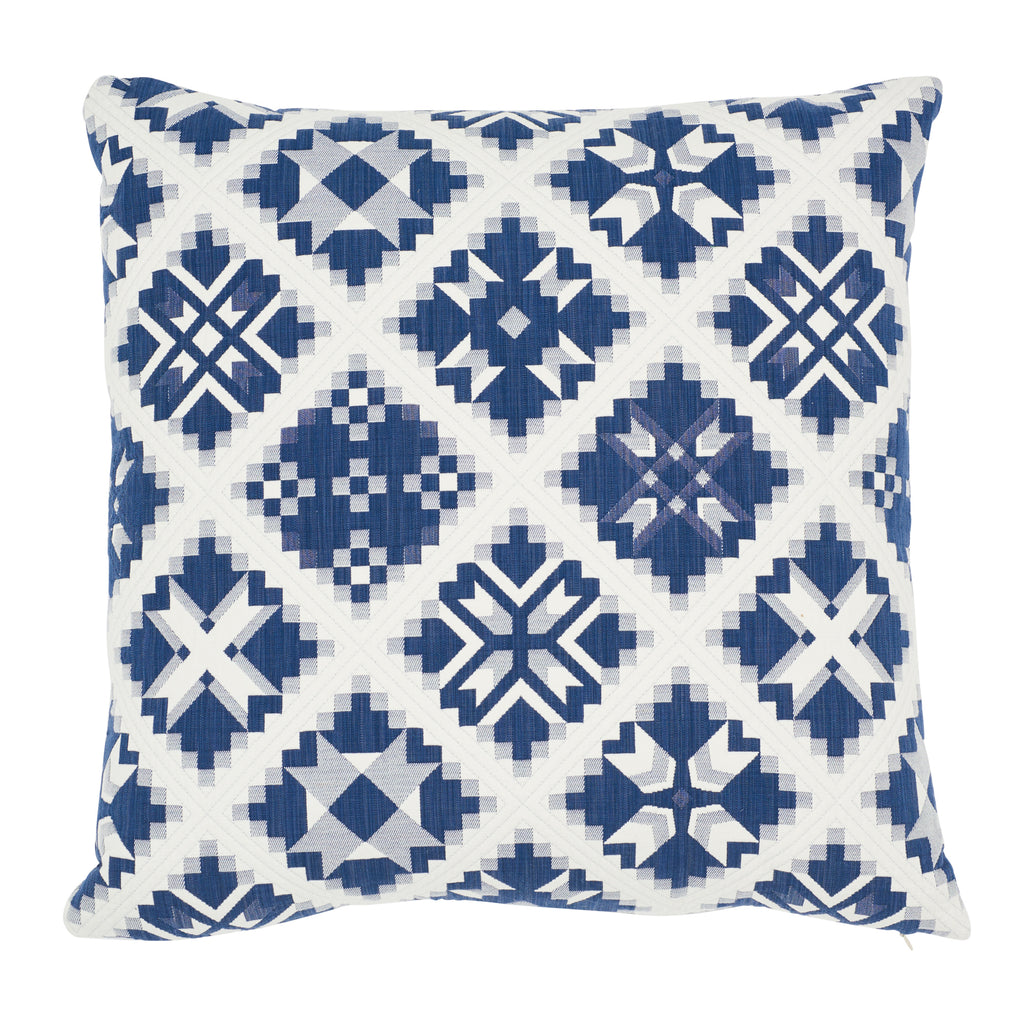 Tristan Patchwork 22" Pillow Indigo