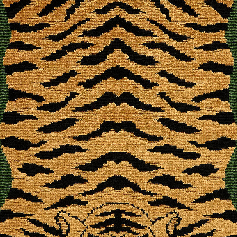 JOKHANG TIGER VELVET 18" PILLOW Peacock&Olive