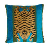 JOKHANG TIGER VELVET 18" PILLOW Peacock&Olive