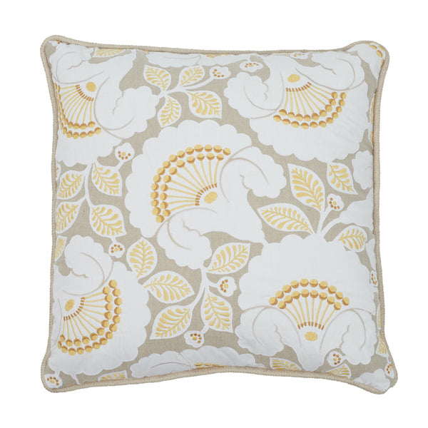 Jackie Applique 20" Pillow Natural | Schumacher Pillows