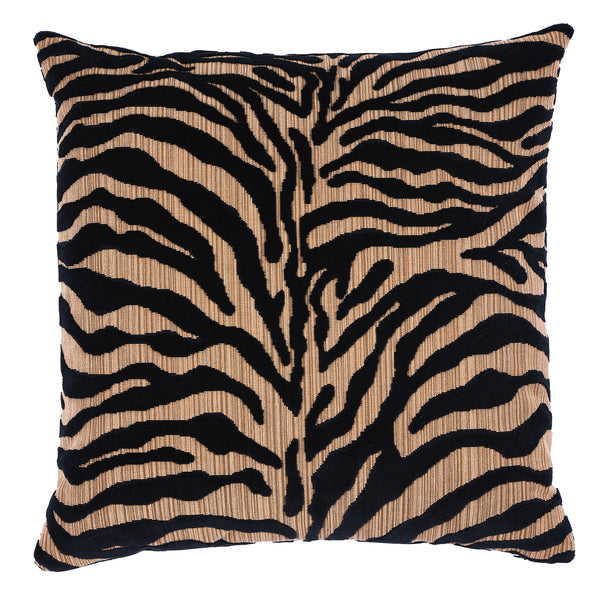 Regine Strie Velvet 20" Pillow Ebony | Schumacher Pillows