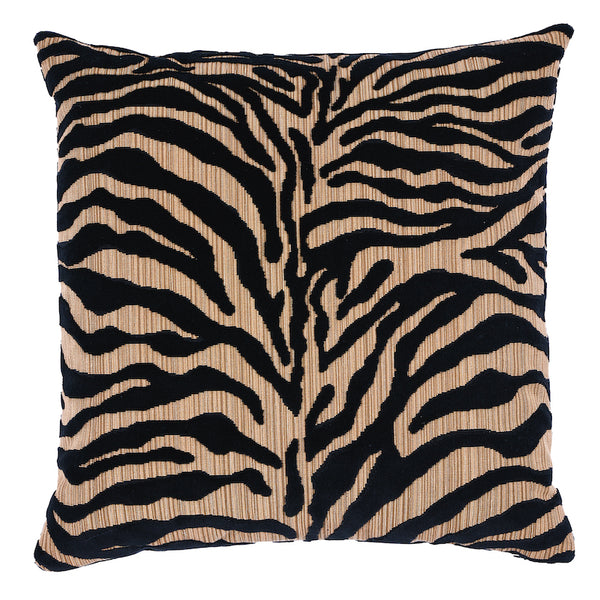 Regine Strie Velvet 22" Pillow Ebony | Schumacher Pillows