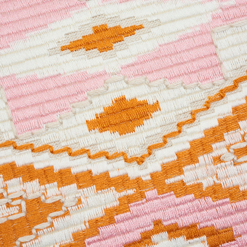 BAYETA EMBROIDERY PILLOW Pink&Orange