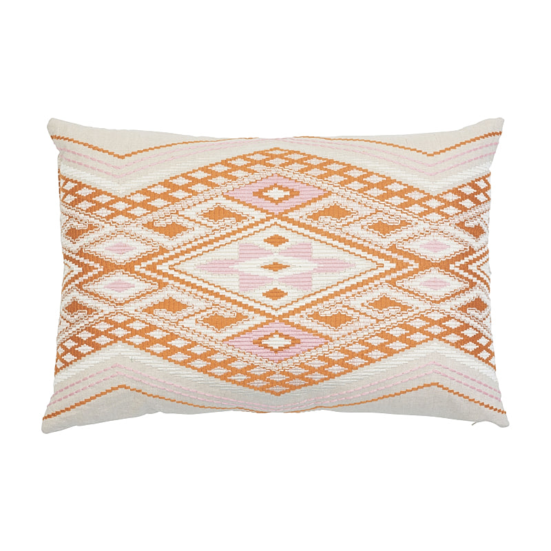 BAYETA EMBROIDERY PILLOW Pink&Orange