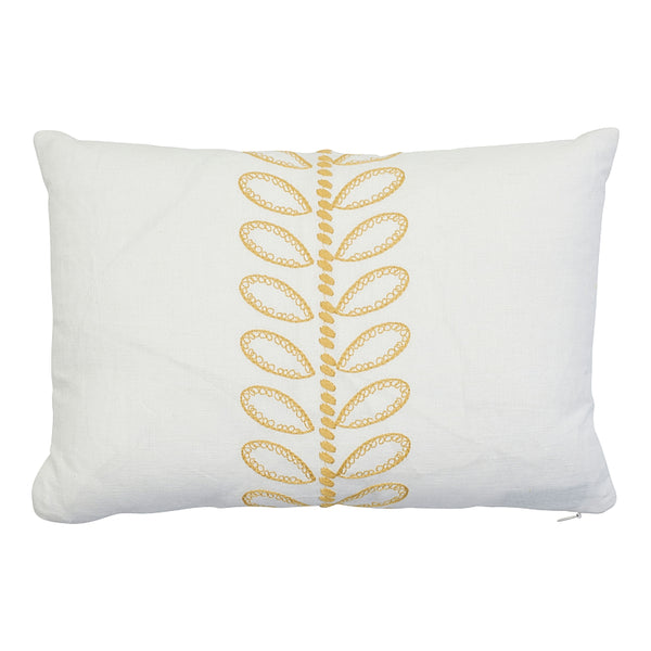 Camile Embroidery Pillow Yellow | Schumacher Pillows