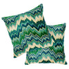 BEZIQUE FLAMESTITCH 22" PILLOW Blue&Green