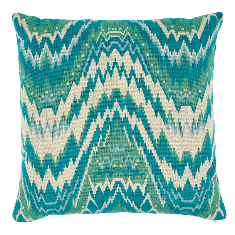 Tauride Epingle 22" Pillow Peacock