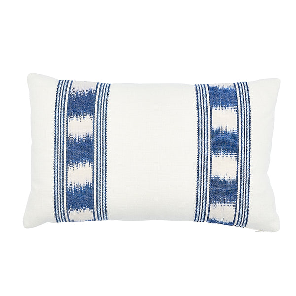 Banyan Ikat Pillow Blue&White | Schumacher Pillows